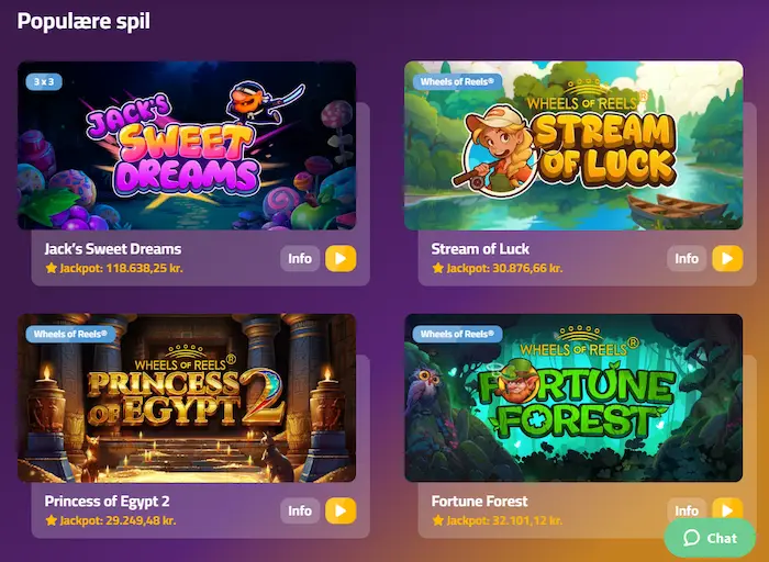 PIP Casino Danmark spil